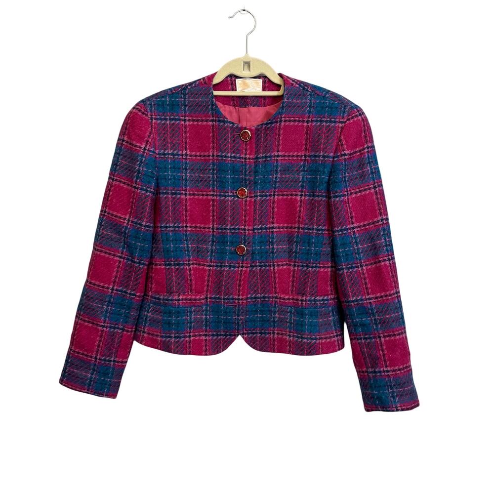 Pendleton Plaid Blazer Pink 12